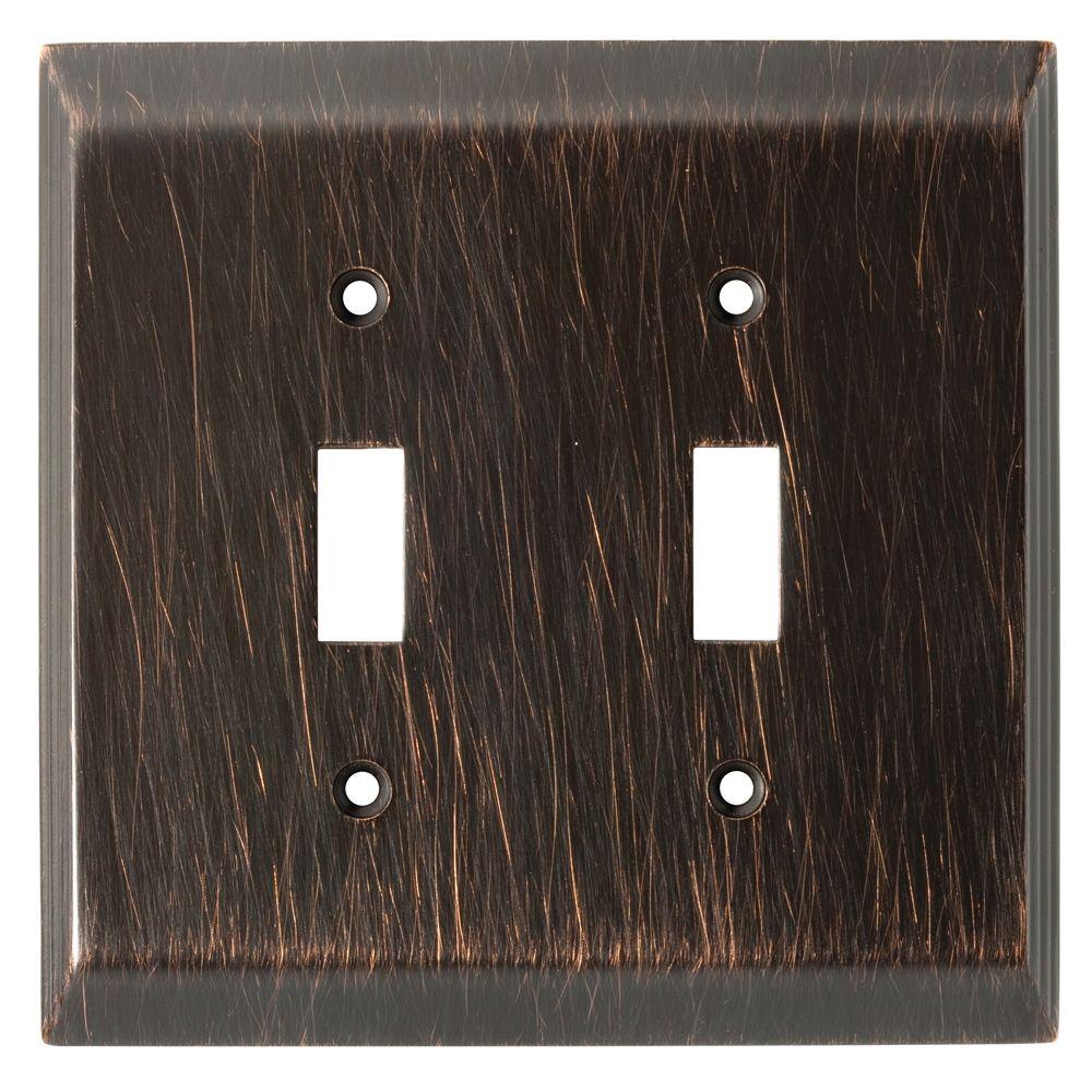 Liberty Stately Decorative Double Switch Plate, Bronze126409