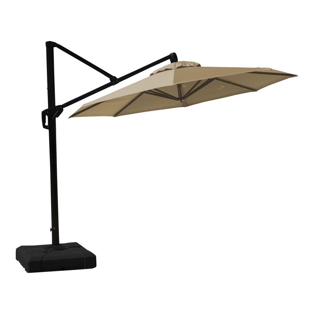 Rst Brands 10 Ft Aluminum Round Tilt Patio Umbrella In Heather Beige Op Mkt10r Mo Hbg K The Home Depot