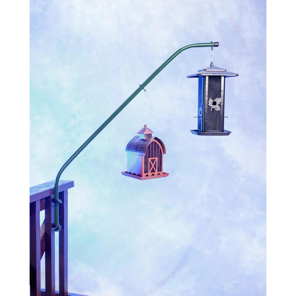 Original Extended Double Hook Hunter Green Swinging Bird Feeder