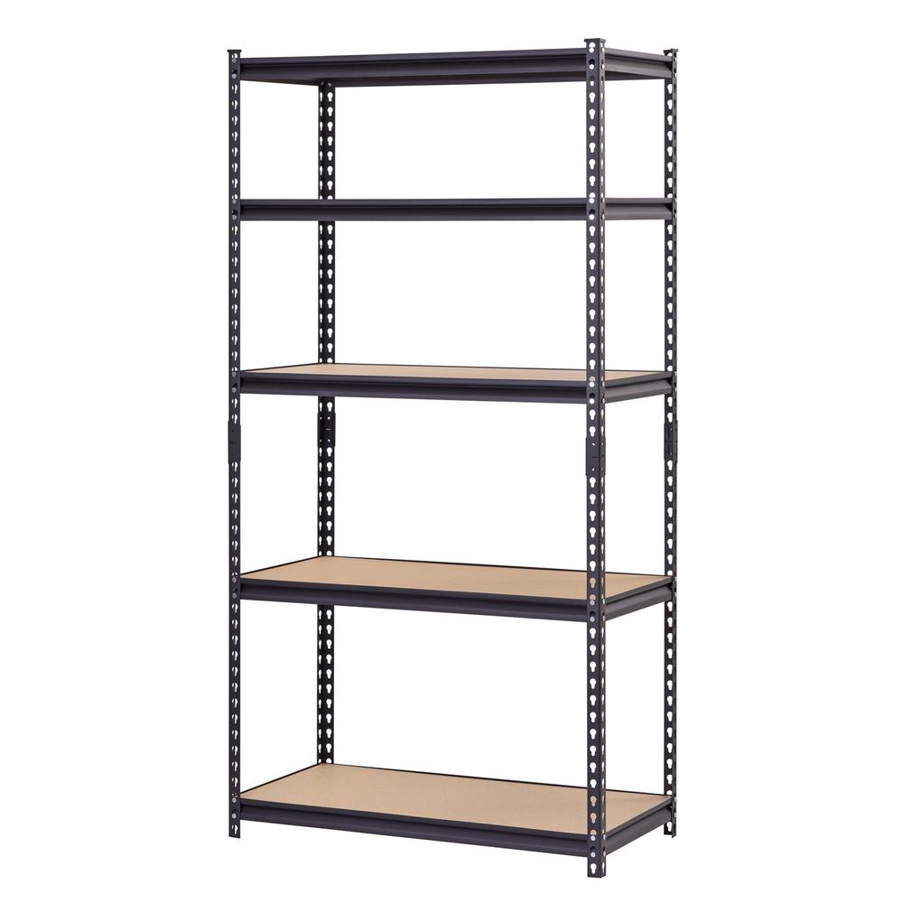 black steel storage rack