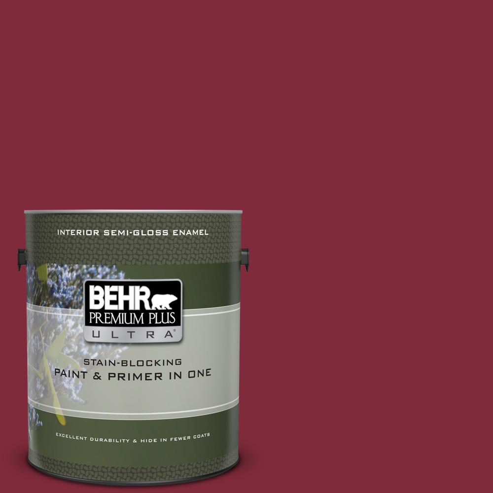 BEHR Premium Plus Ultra 1 gal. SH130 Red Red Wine SemiGloss Enamel