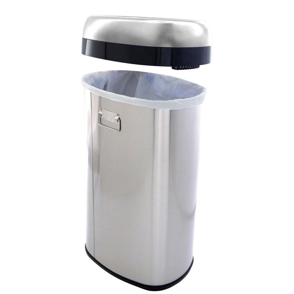 Trash Can Commercial Grade Stainless Steel DualDeodorizer Oval Open