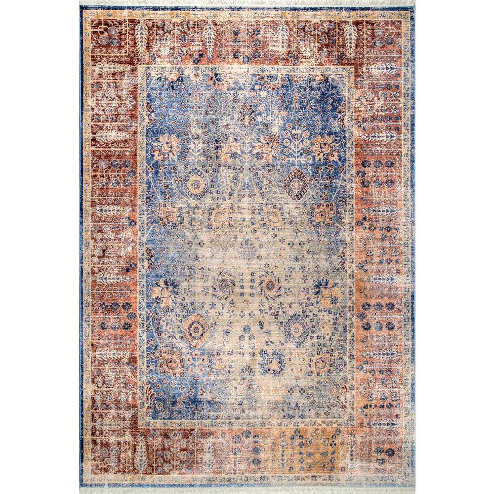 Nuloom Vintage April Fringe Blue 8 Ft 10 In X 12 Area Rug