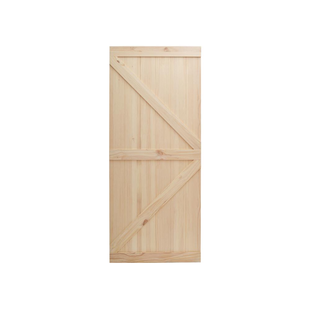 CALHOME 36 in. x 84 in. Barn Style Solid Pine Interior Wooden DoorDOOR