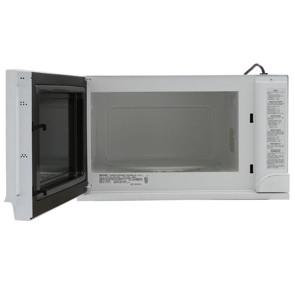 Sharp 1 5 Cu Ft Over The Counter Microwave In White With Sensor Cooking Sharp 1 5 Cu Ft Over The Counter Microwave In White With Sensor Cooking