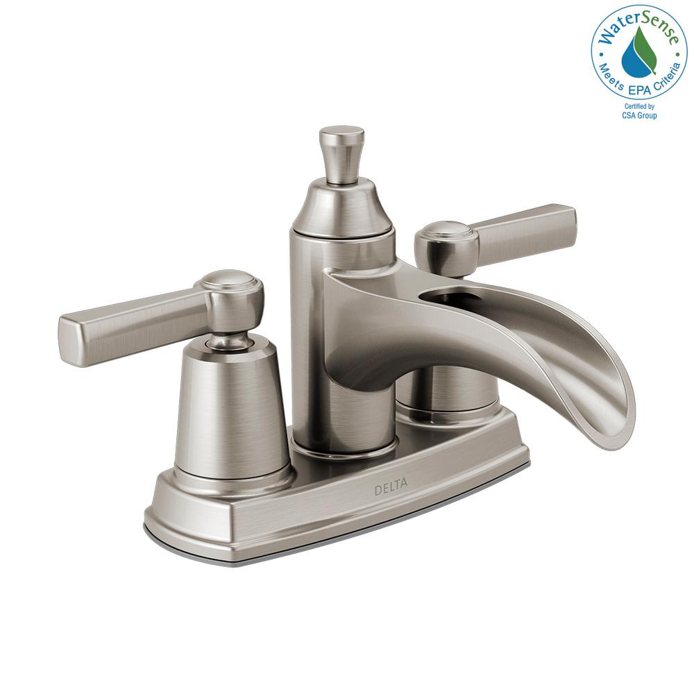 Brushed Nickel Delta Bathroom Faucets : Delta B3596LF-SS Foundations 