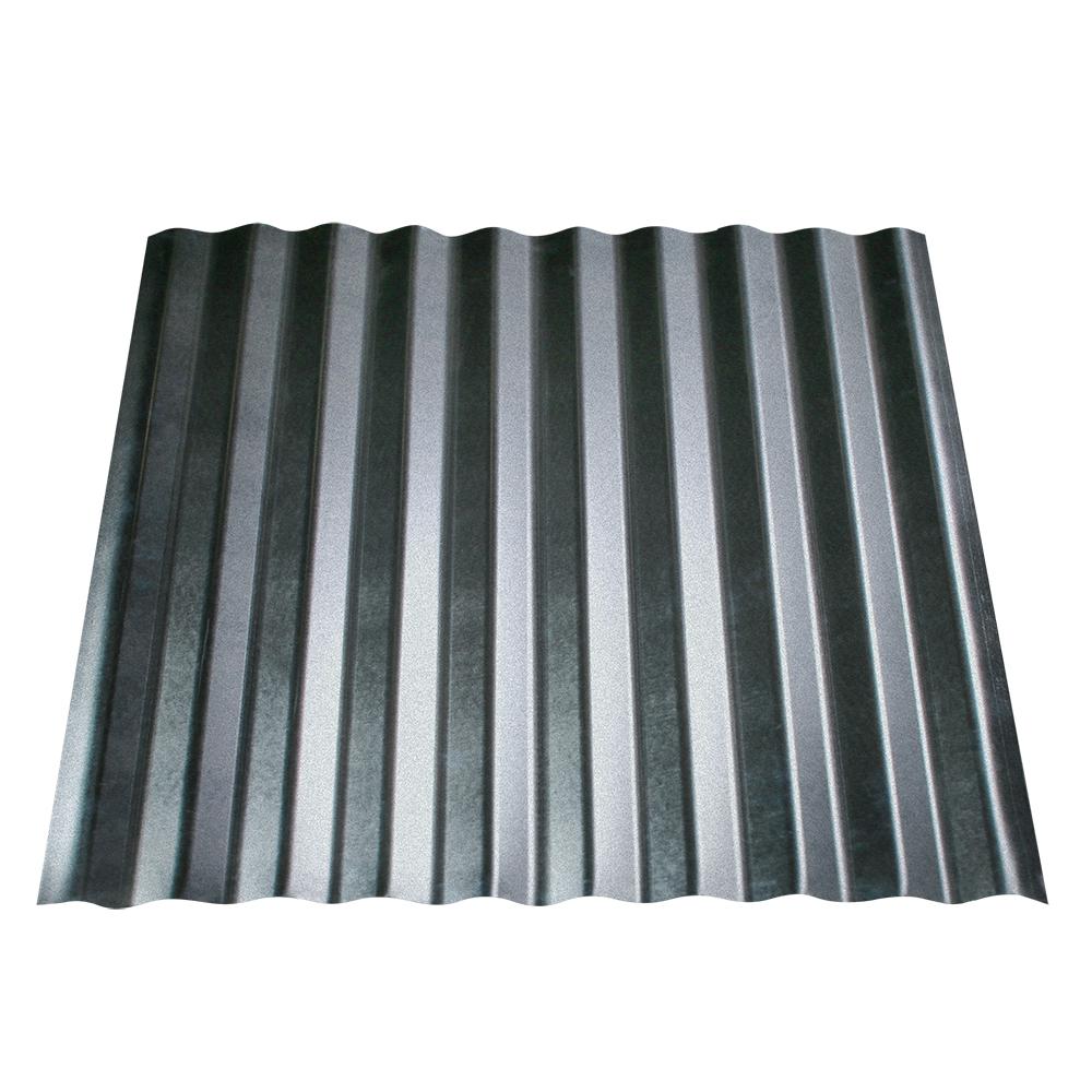 Metal Sales 10 ft. x 21/2 in. Corrugated Metal Roof Panel in Galvalume