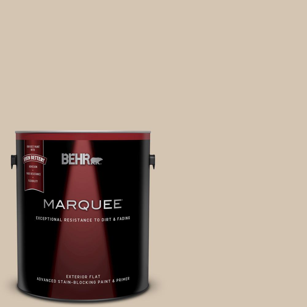Behr Marquee 1 Gal N300 3 Casual Khaki Flat Exterior Paint And Primer In One