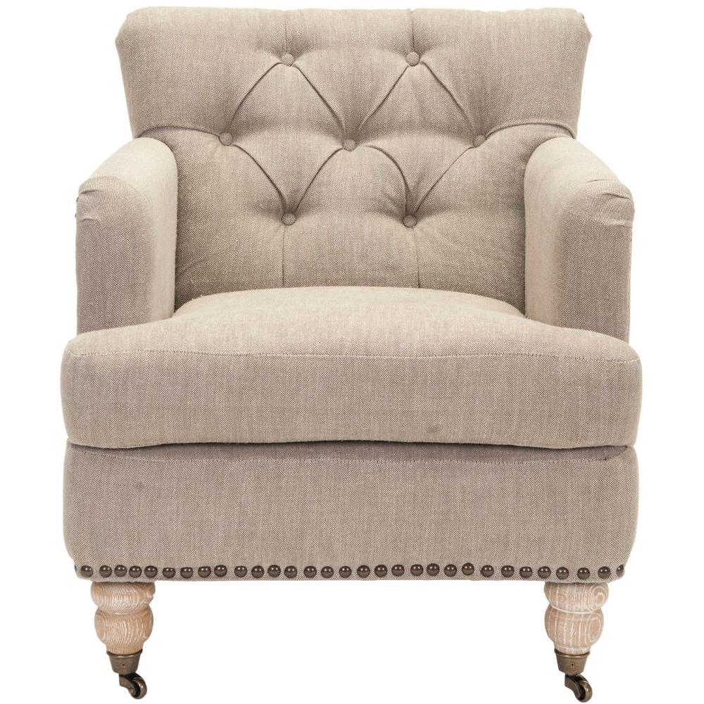 Safavieh Colin Taupe Linen Arm ChairHUD8212F The Home Depot