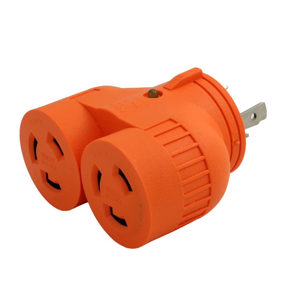 AC WORKS 1 to 2 V Outlet Adapter L6-30P 30 Amp 250-Volt 3-Prong Locking Plug to... by AC WORKS