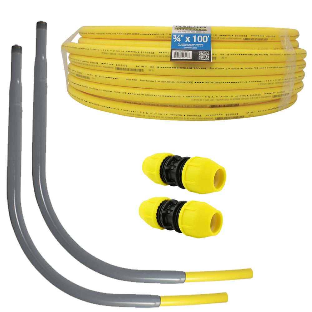 HOMEFLEX Underground 3/4in. IPS Polyethylene Gas Pipe New Install Kit