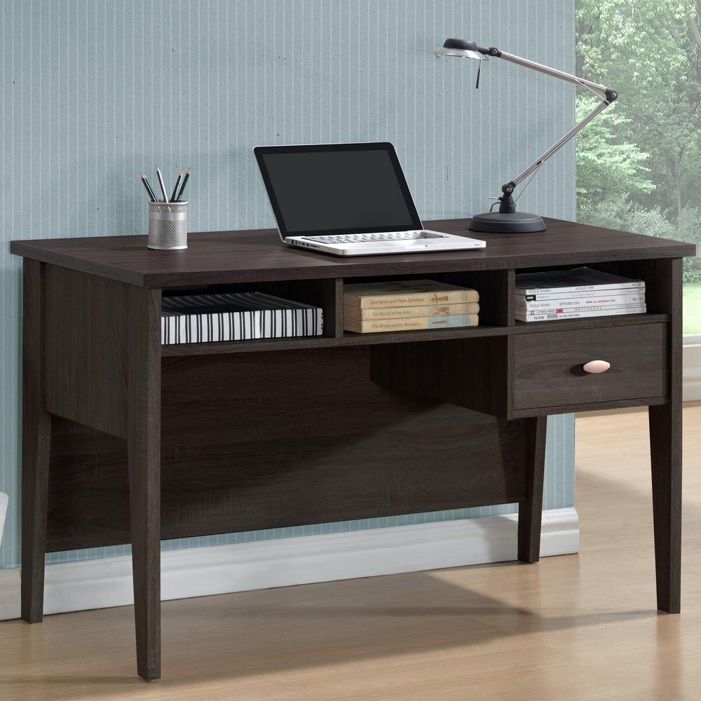 Corliving Folio Black Espresso Single Drawer Desk Wfp 380 D The