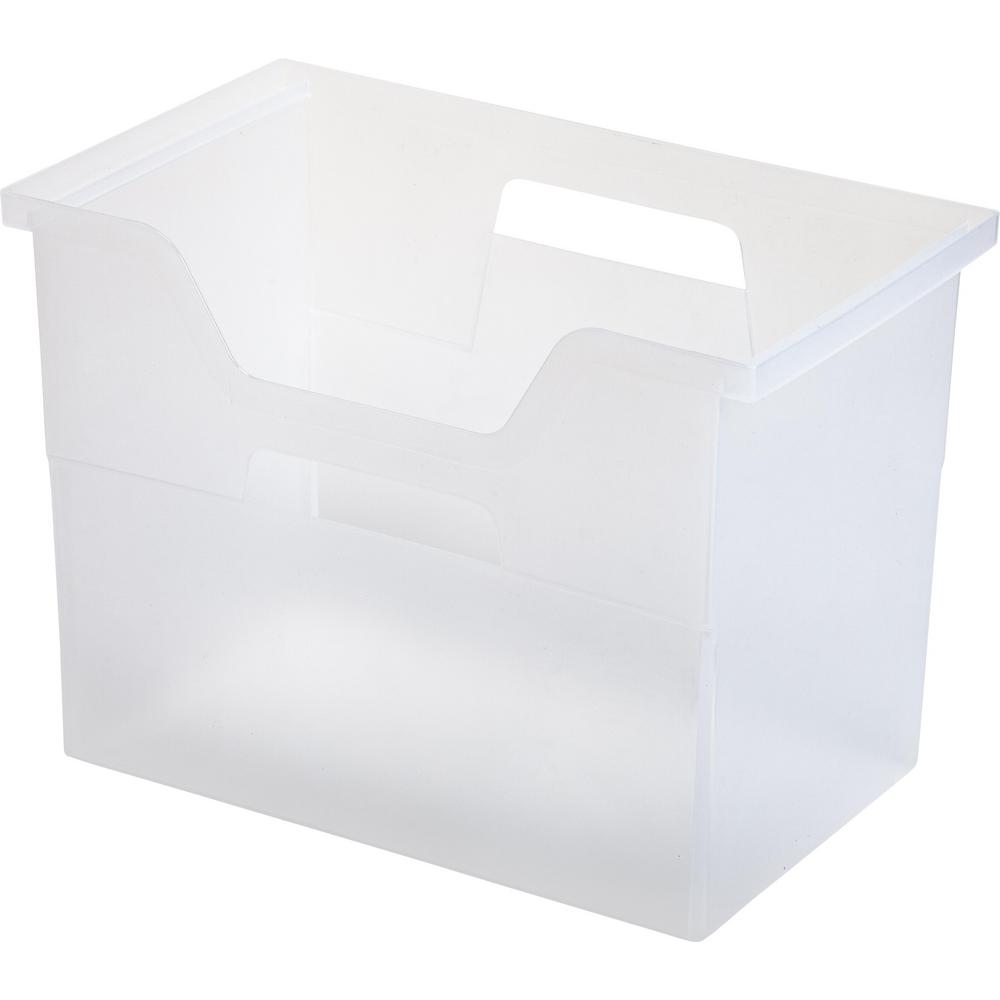 Iris 15 Qt Desktop File Storage Box In Clear 103421 The Home Depot Iris 15 Qt Desktop File Storage Box In Clear
