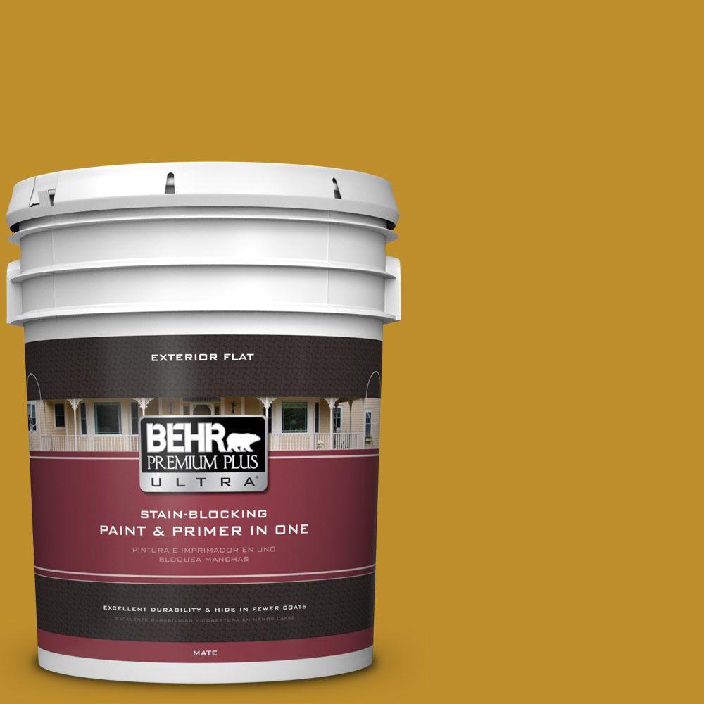 BEHR Premium Plus Ultra 5gal. 360D7 Brown Mustard Flat Exterior