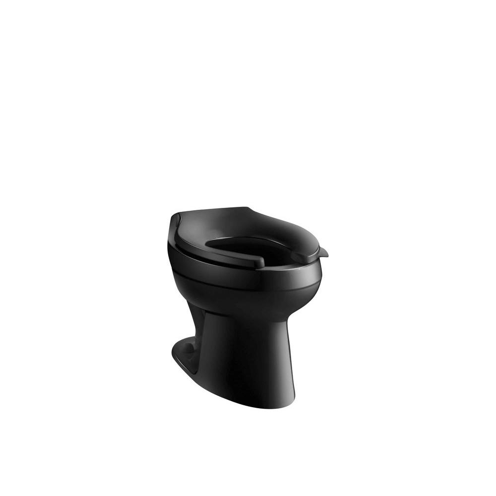 KOHLER Wellworth Elongated Toilet Bowl Only in Black BlackK44067