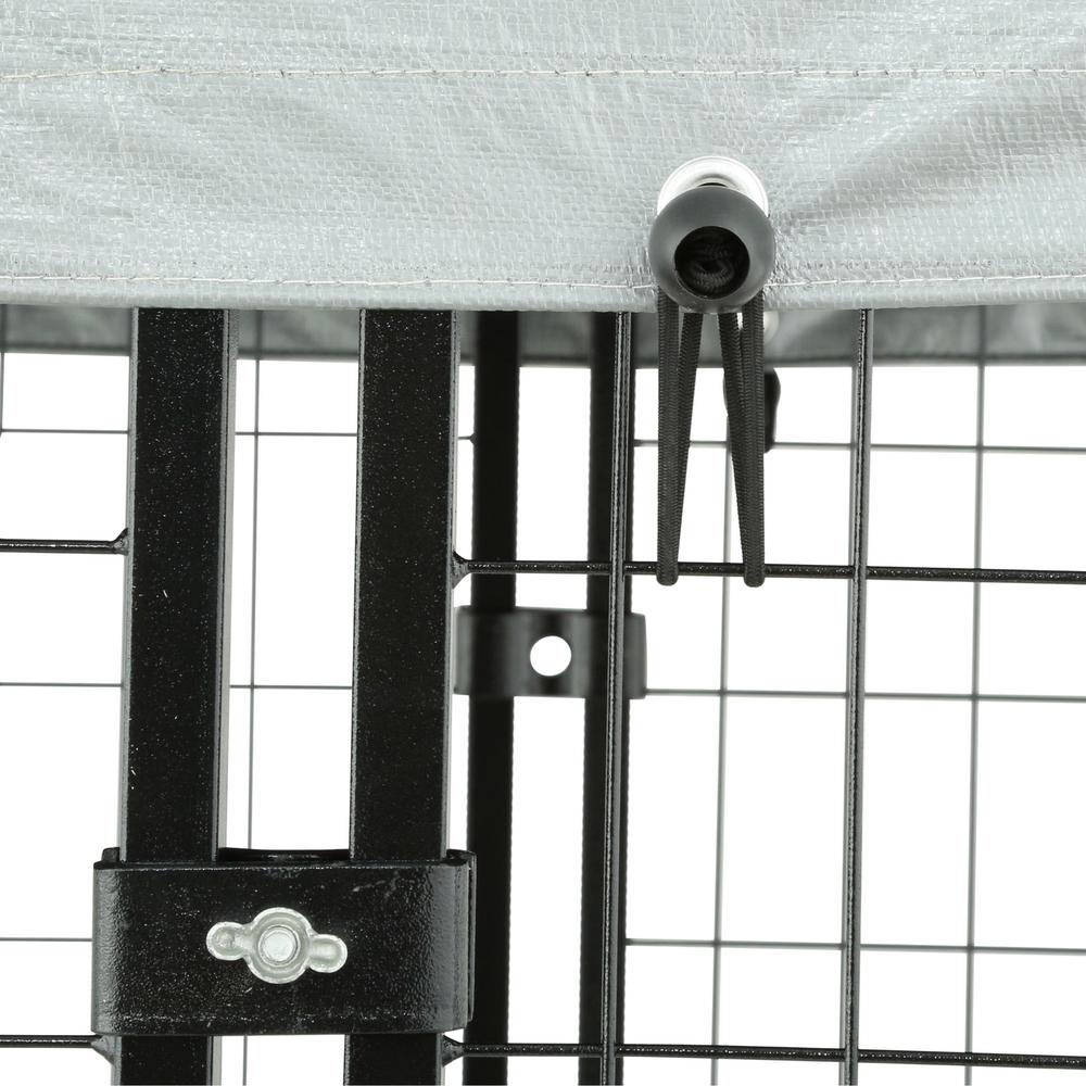 american kennel club dog kennel kit steel boxed waterproof cover 4 x 8 x 6 ft