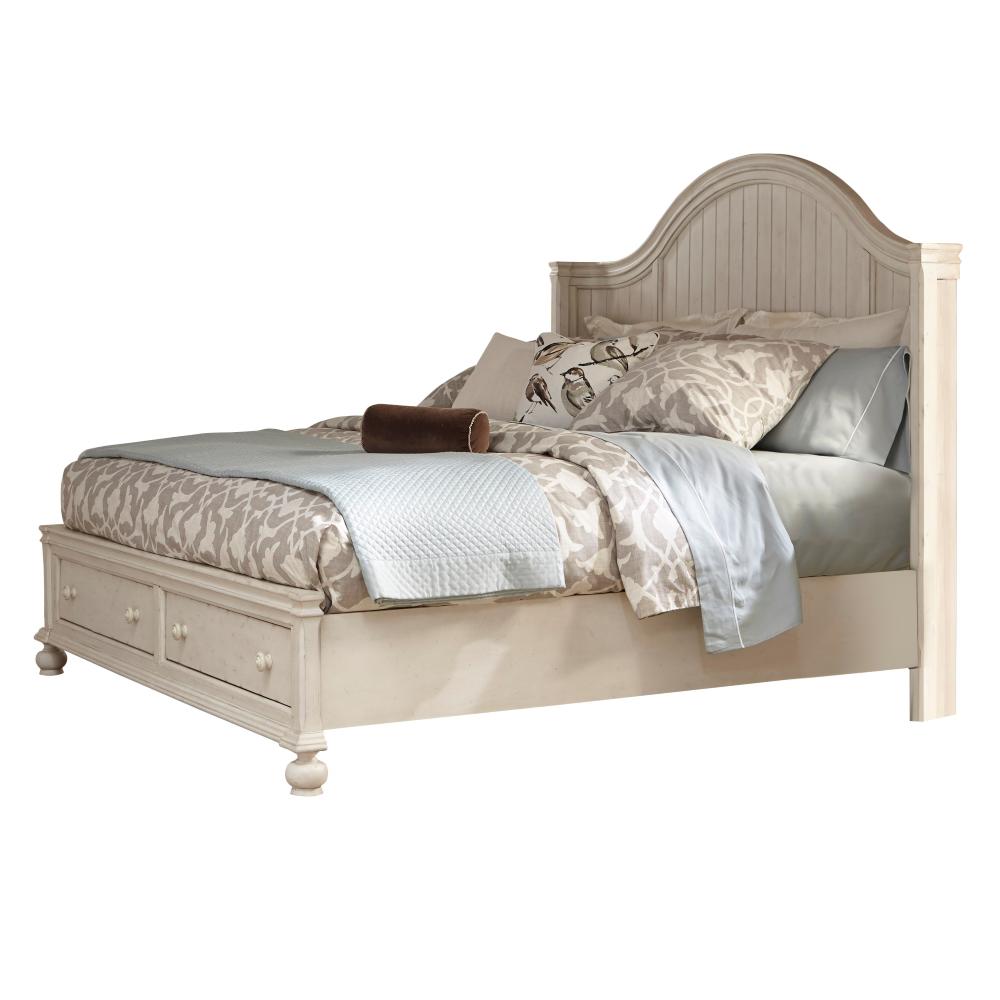 American Woodcrafters Newport Antique White Birch King Storage Panel American Woodcrafters Newport Antique White Birch King Storage Panel Bed