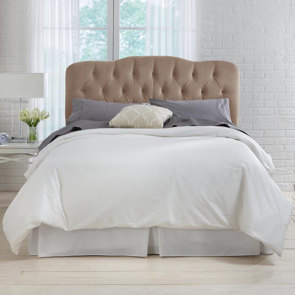 Velvet Cocoa Twin Tufted Headboard 740tvlvcc The Home Depot Velvet Cocoa Twin Tufted Headboard