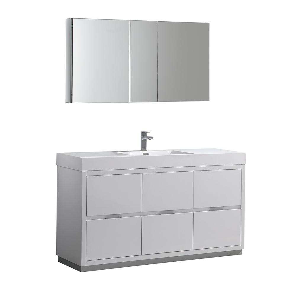 Fresca Valencia 60 In W Vanity White With Acrylic Top Fresca Valencia 60 In W Vanity White With Acrylic Top