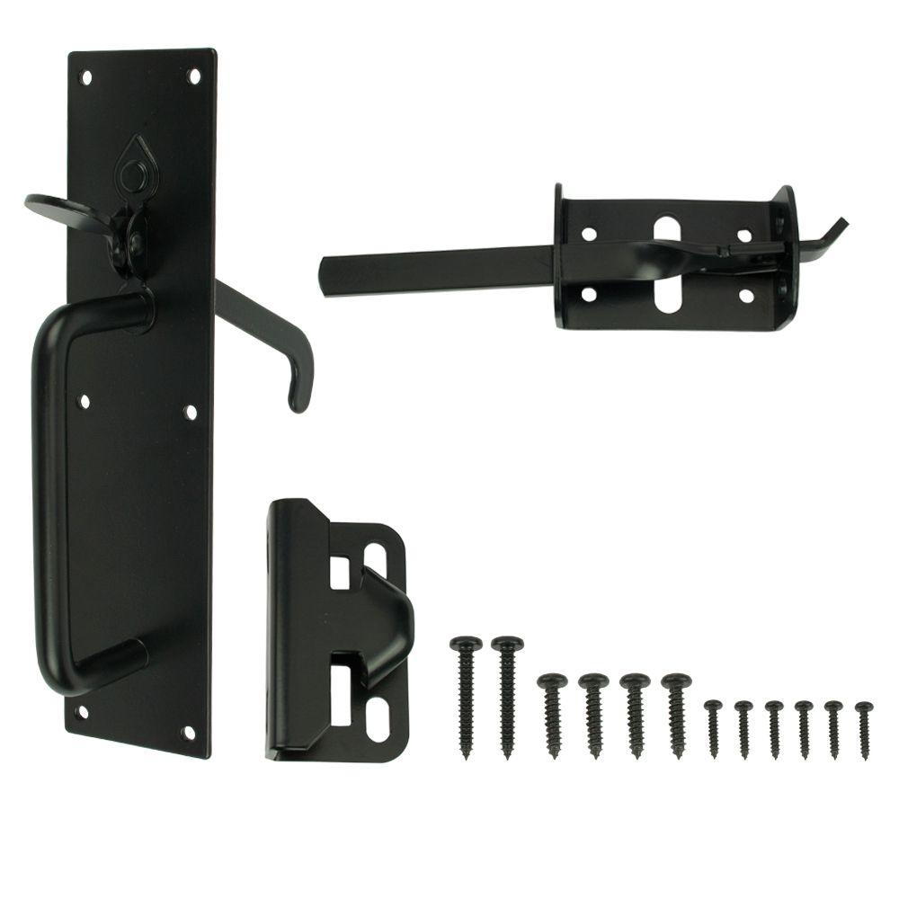 Everbilt Black Heavy Duty Gate Thumb Latch-20524 - The Home Depot