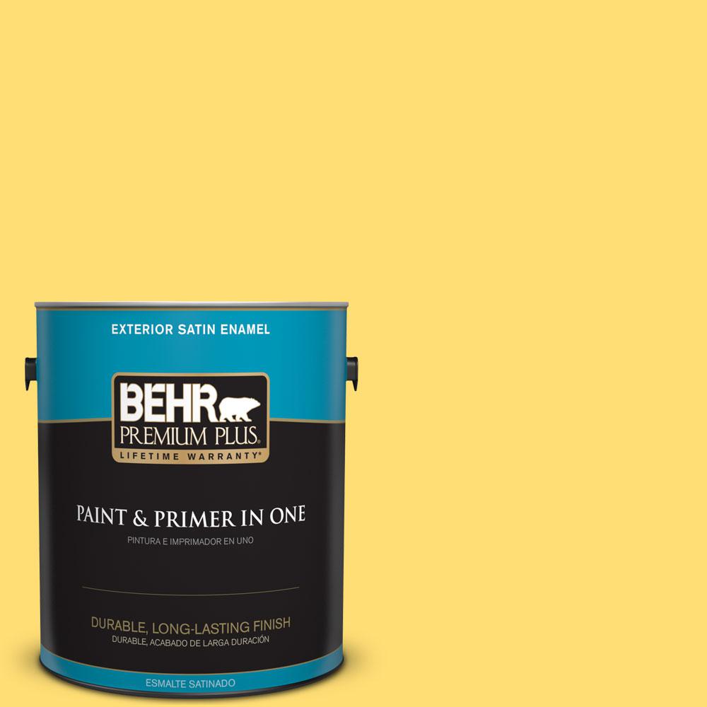 BEHR Premium Plus 1gal. 370B5 Sun Shower Satin Enamel Exterior Paint