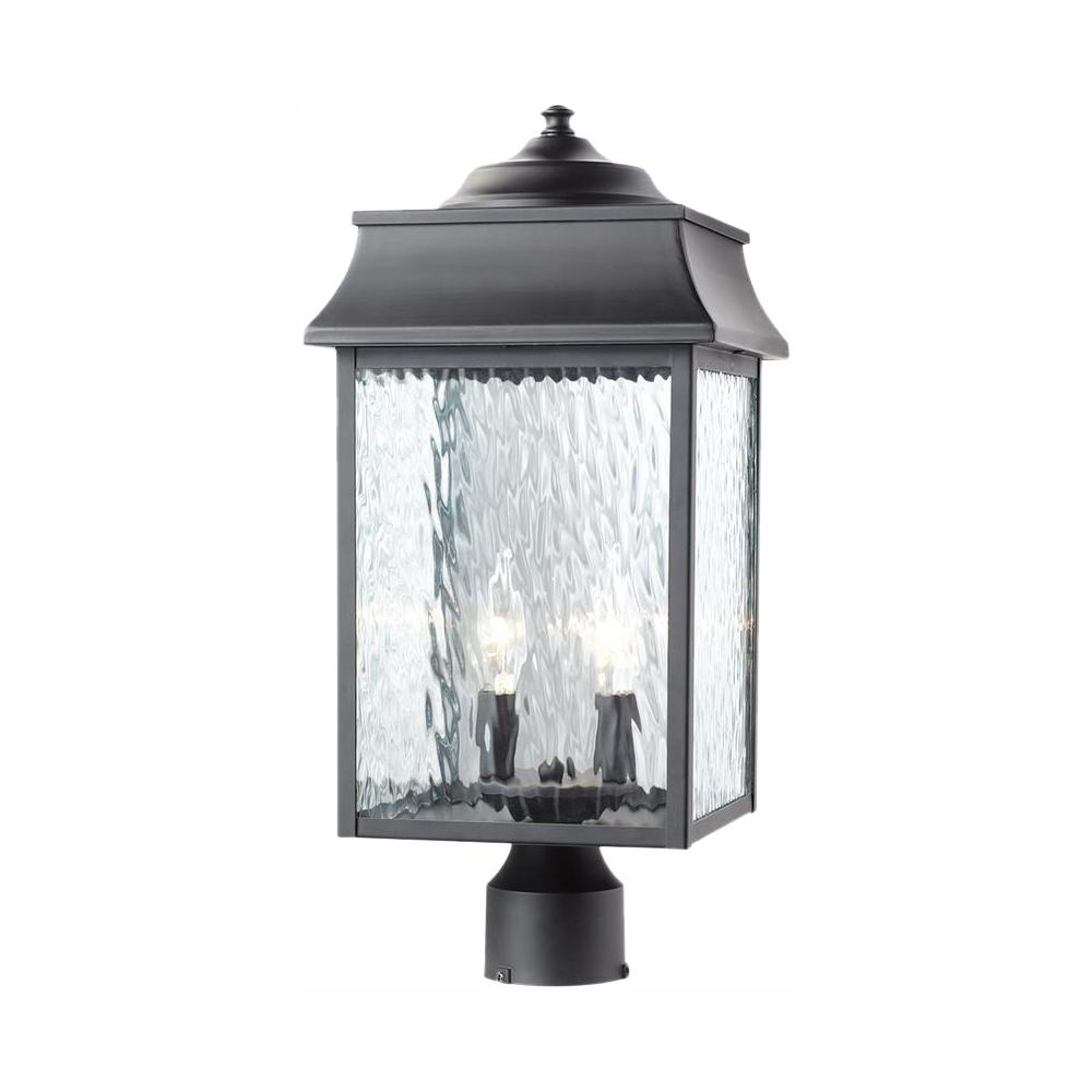 Home Decorators Collection Scroll 2 Light Outdoor Black Post