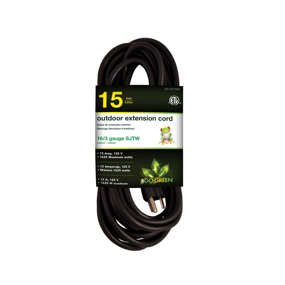 Sun Joe 20 ft. 16/3 Indoor/Outdoor Extension Cord, BlackPJEXT20163