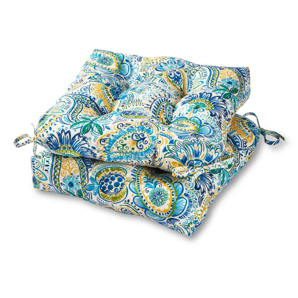 Greendale Home Fashions Painted Paisley Baltic Square Tufted Outdoor