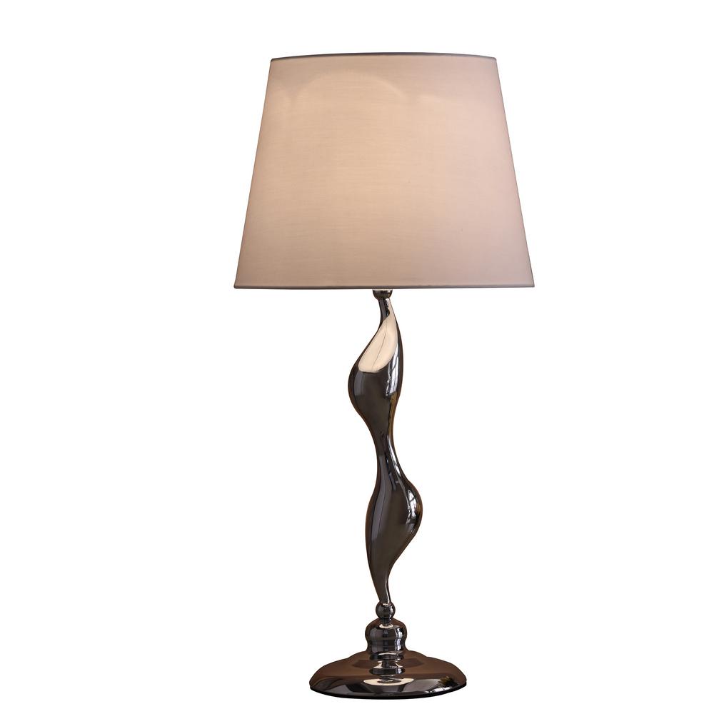 Ore International 24 In Silver Chrome Silhouette Table Lamp With Erte Art Deco Hbl2219 The Home Depot Silver Chrome Silhouette Table Lamp, Home Depot Table Lamps For Bedroom