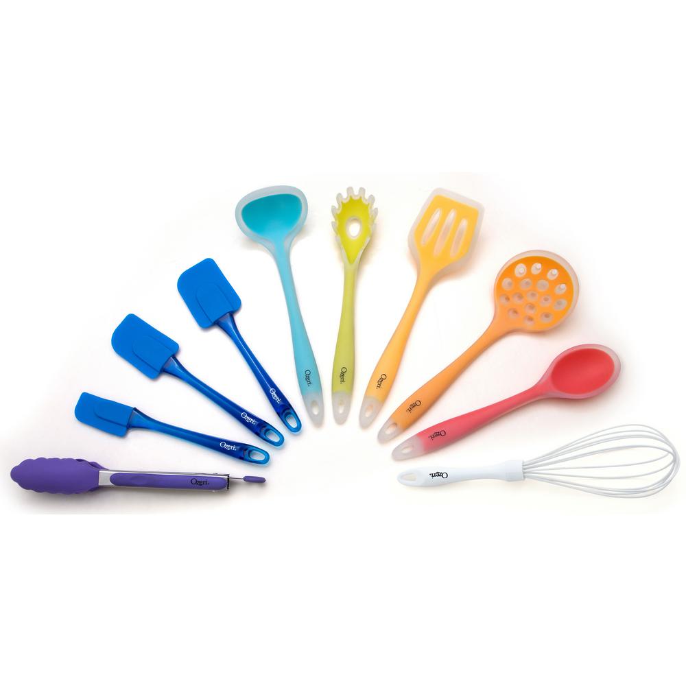 Silicone Kitchen Gadgets Tools Cooking Food Preparation 11 Piece All In One Silicone Utensil Set Multicolor