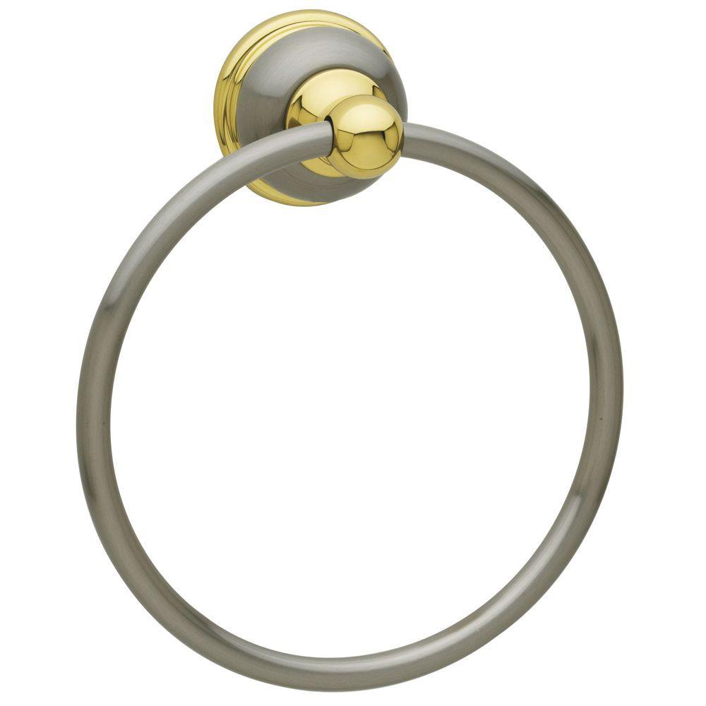 Baldwin Laguna Towel Ring in Satin Nickel and Polished Brass-3544.153 ...