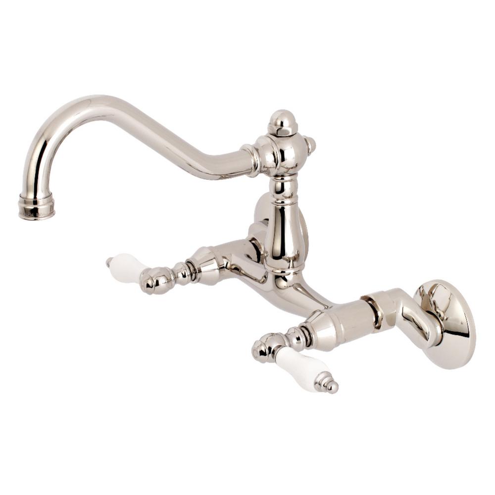 Kingston Br Vintage 2 Handle Wall Mount Standard Kitchen Faucet Wall Mount Standard Kitchen Faucet