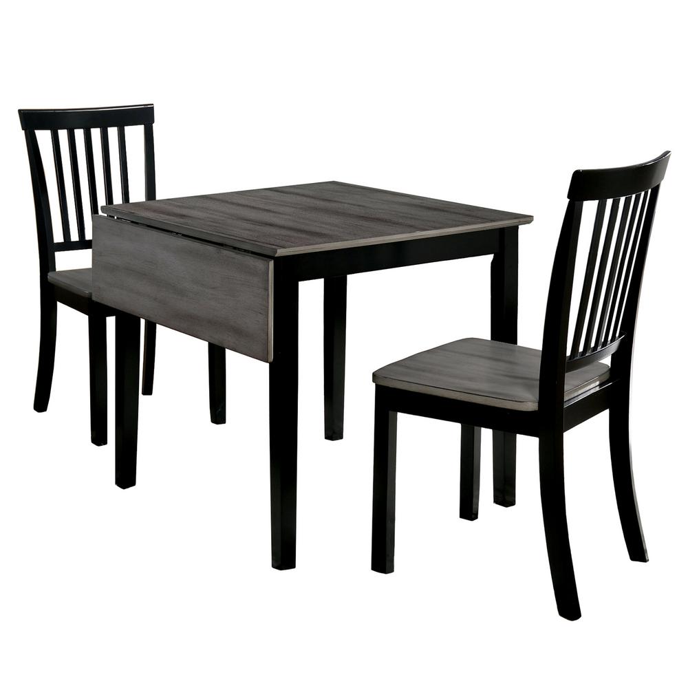 Furniture Of America Prida 3 Piece Gray And Black Dining Room Set