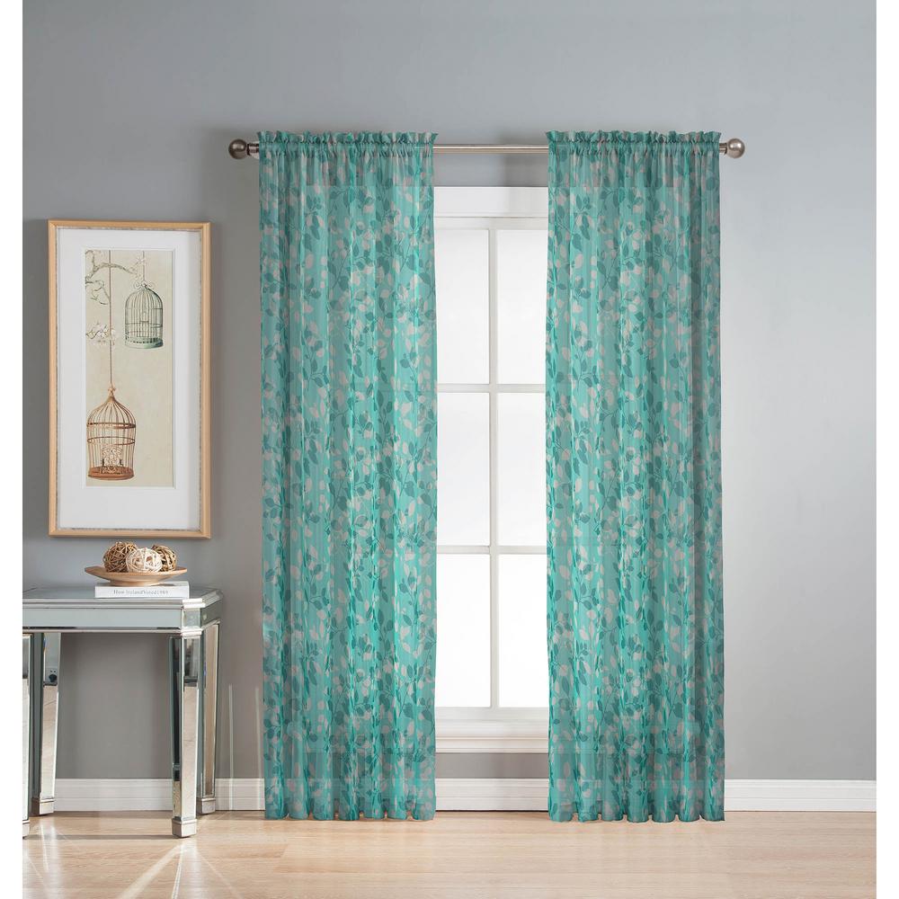 Window Elements Sheer Pinehurst Printed 54 In W X 84 In L Rod