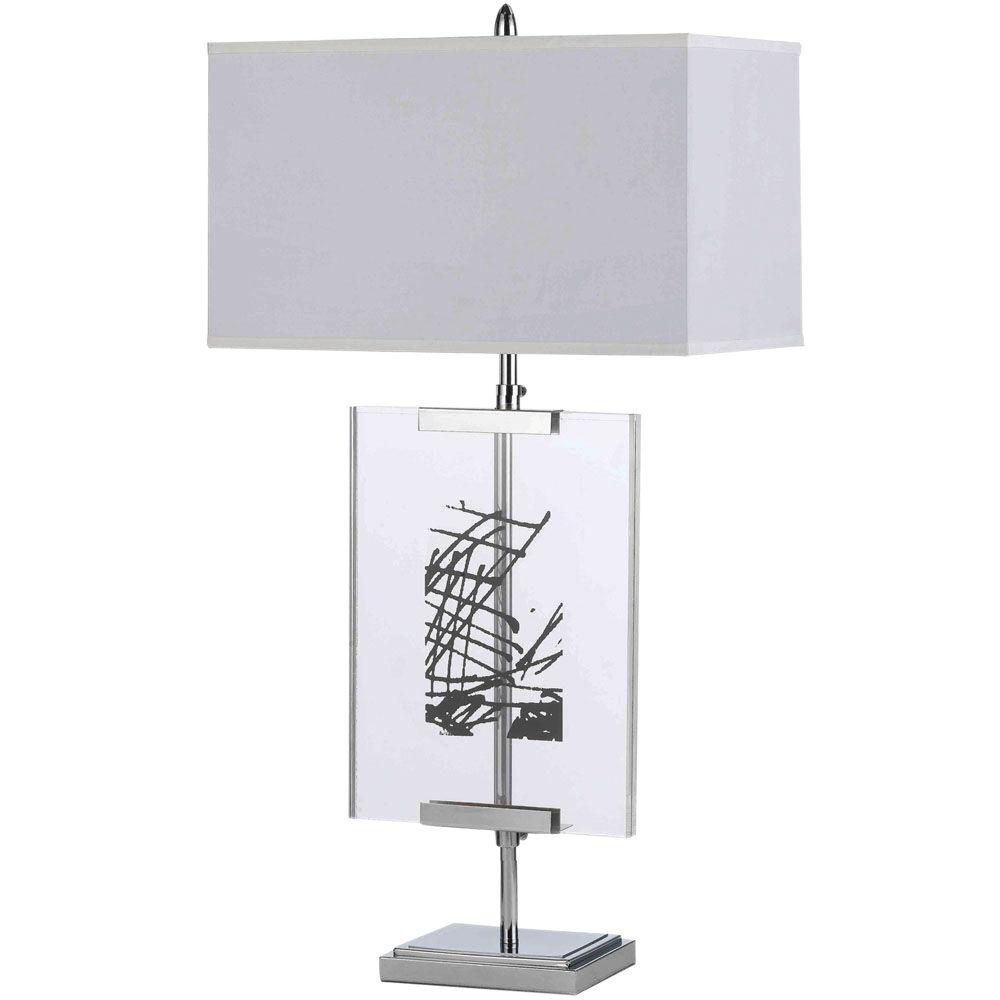 Elegant Designs Romazzino Crystal Collection 22 25 In Chrome Table Chrome Table Lamp With Interchange Panels And White