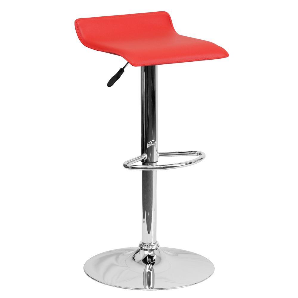 Red Fabric Bar Stools Kitchen Dining Room Furniture The Adjule Height Red Cushioned Bar Stool
