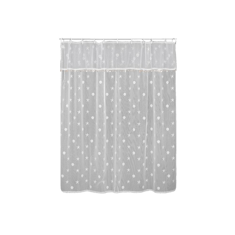 Heritage Lace White Bath Accessories The Home Depot White Shower Curtain