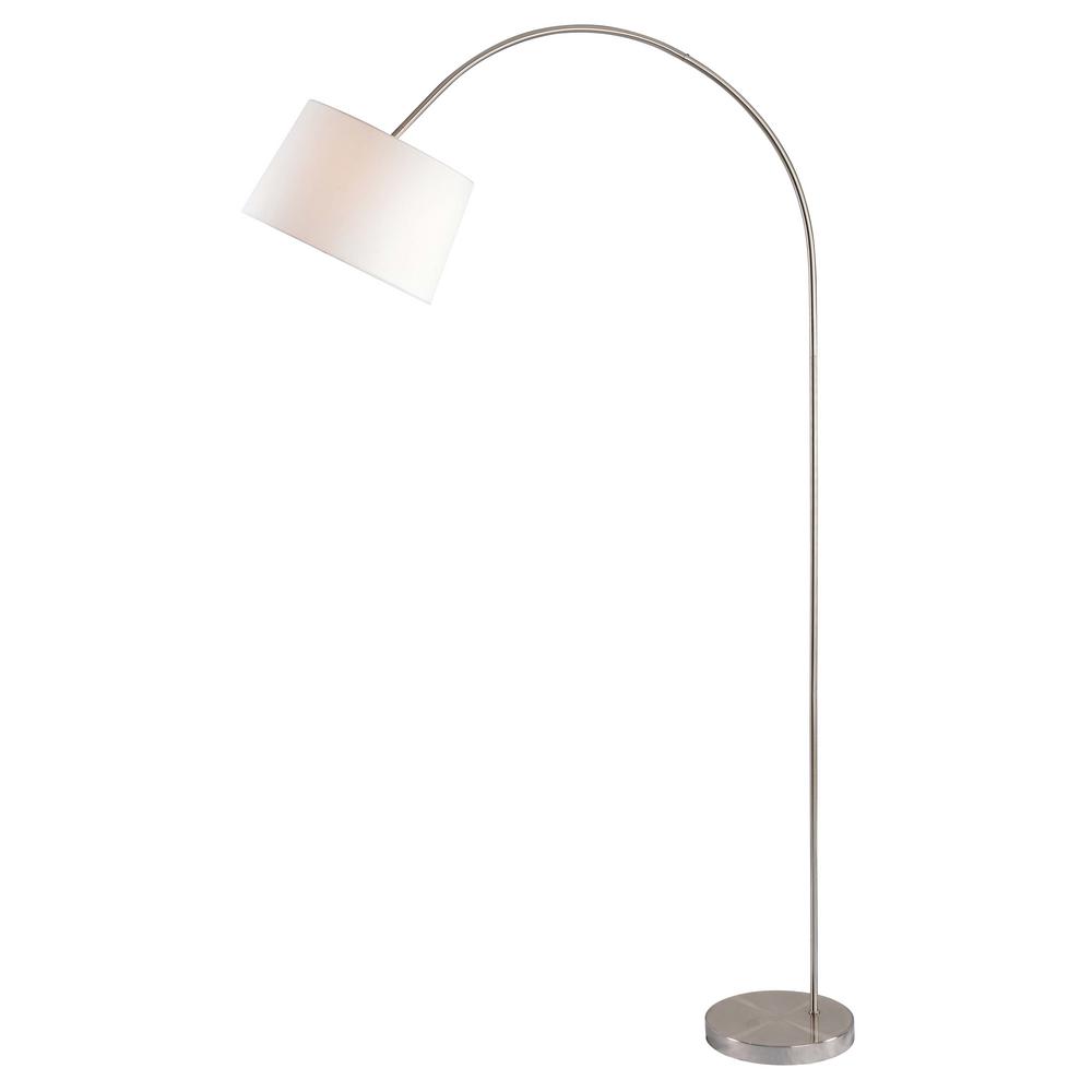 Kenroy Home Triumph 82 In Steel Arc Floor Lamp With White Shade Steel Arc Floor Lamp With White Shade