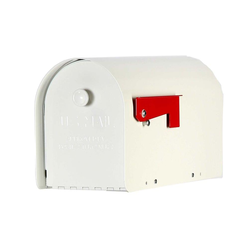 Gibraltar Mailboxes Tuff Body Post Mount Mailbox In White Tb1w0000 The Home Depot