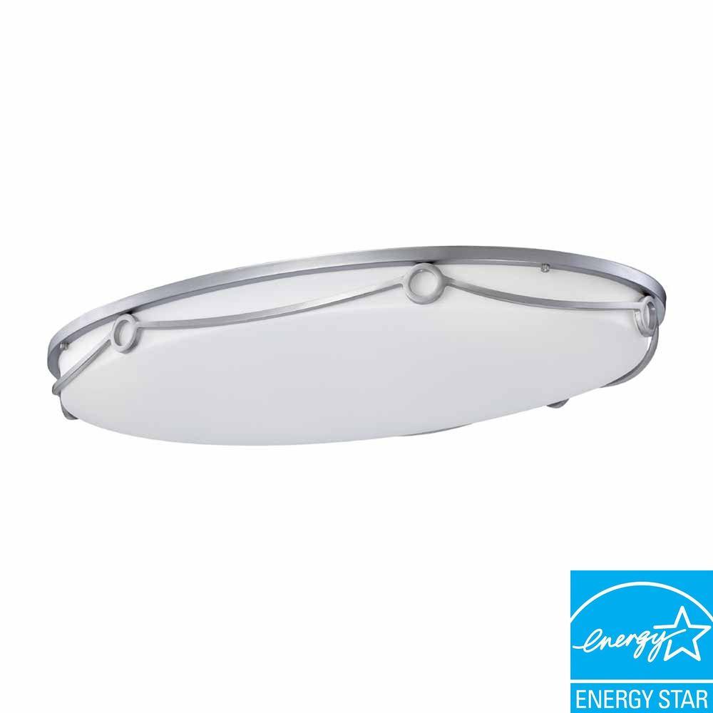 Hampton Bay Regency 2 Light Brushed Nickel Fluorescent Ceiling Regency 2 Light Brushed Nickel