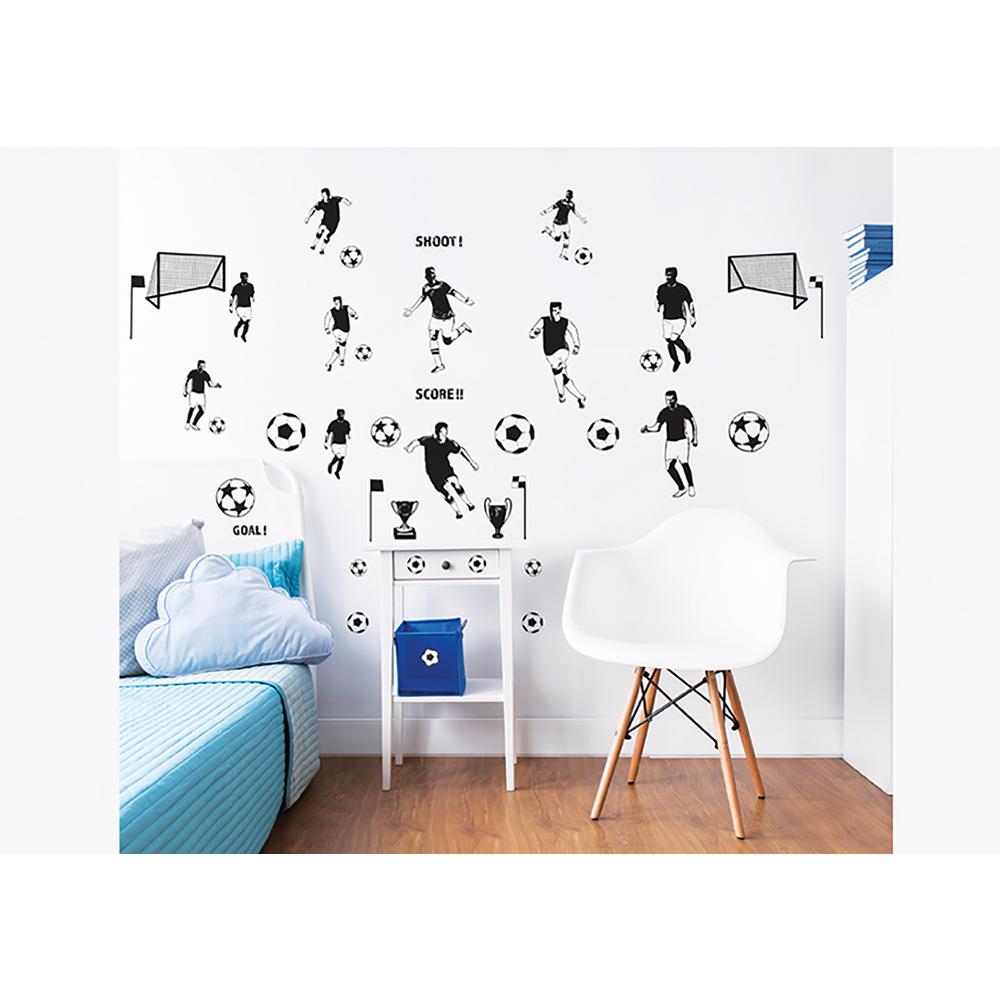 Walltastic Black Football Wall Stickers Wt44906 The Home Depot