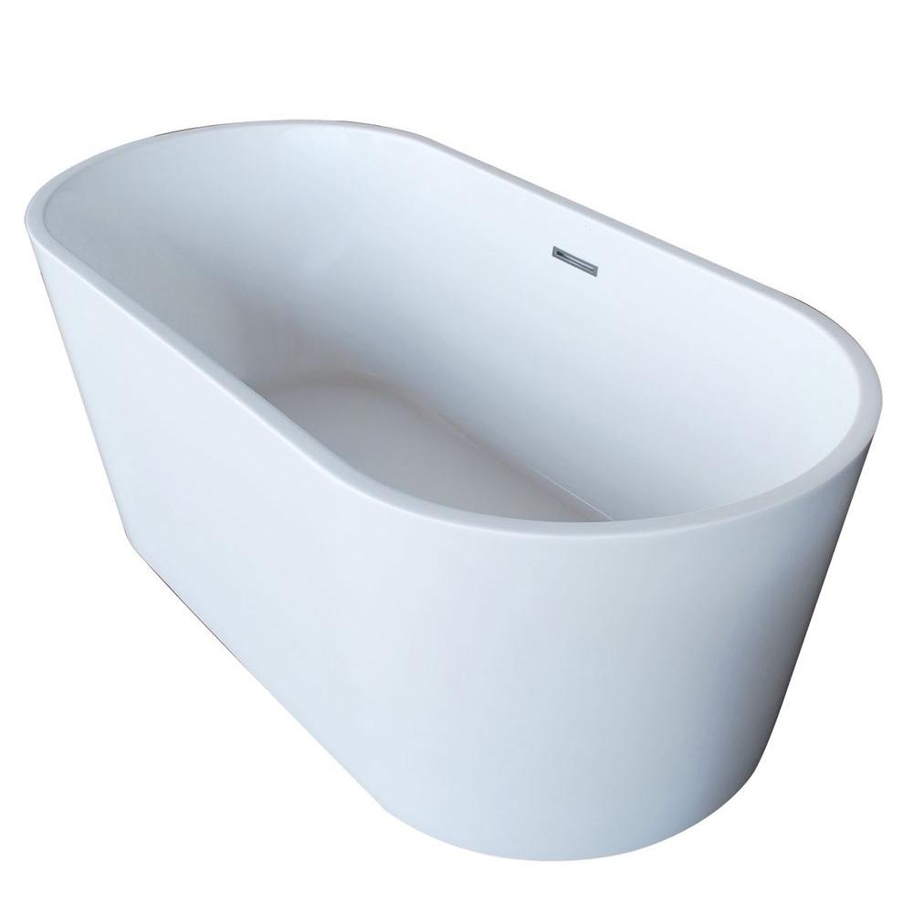 Universal Tubs Purecut 5 6 Ft Acrylic Center Drain Oval Bathtub In White Hd6731bwsxcwxx The Home Depot