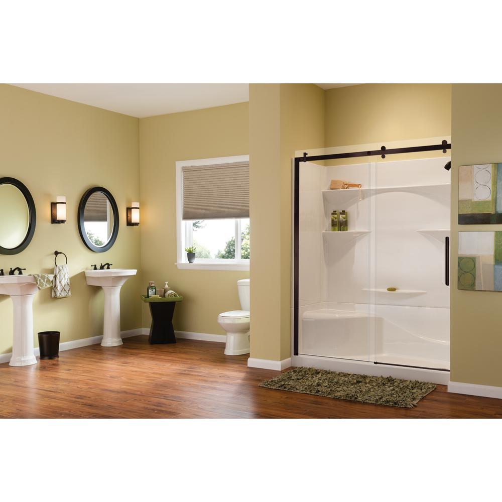 Aquatic Alpine 56 5 In 59 X 75 Frameless Sliding Shower Door Dark Bronze