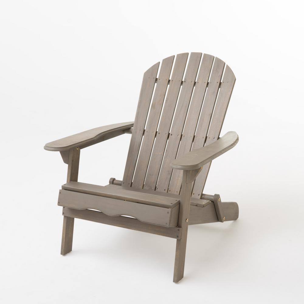 Obadiah Grey Folding Wood Adirondack Chair