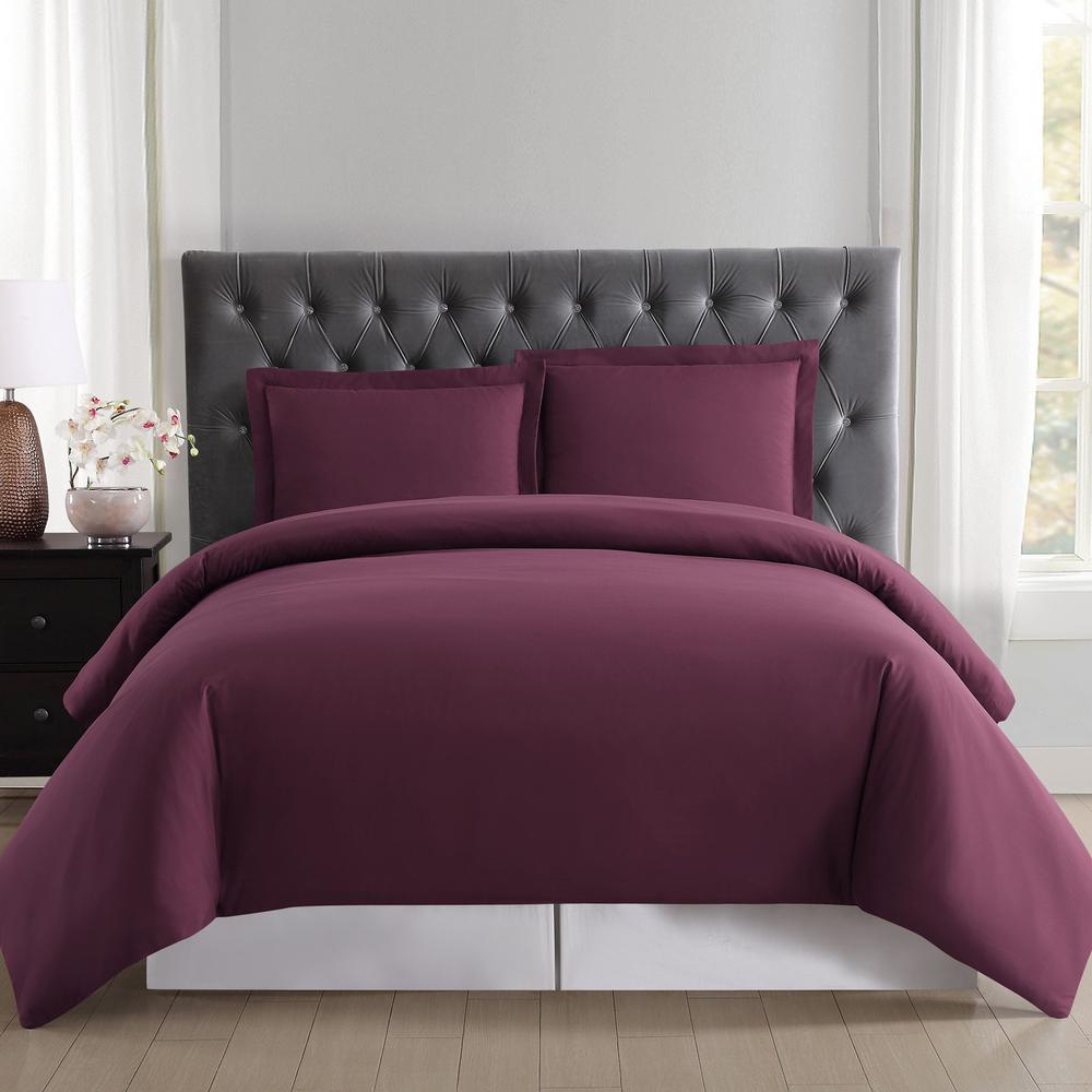 Truly Soft Everyday 3 Piece Burgundy Queen Duvet Cover Set