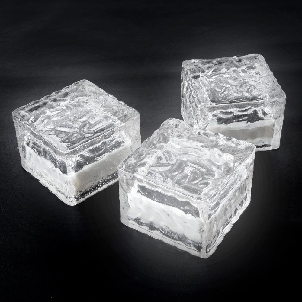 Pure Garden Solar Landscape Lighting Outdoor The Clear Outdoor Integrated Led Landscape Path Solar Powered Ice Cube Rock Lights 3 Pack