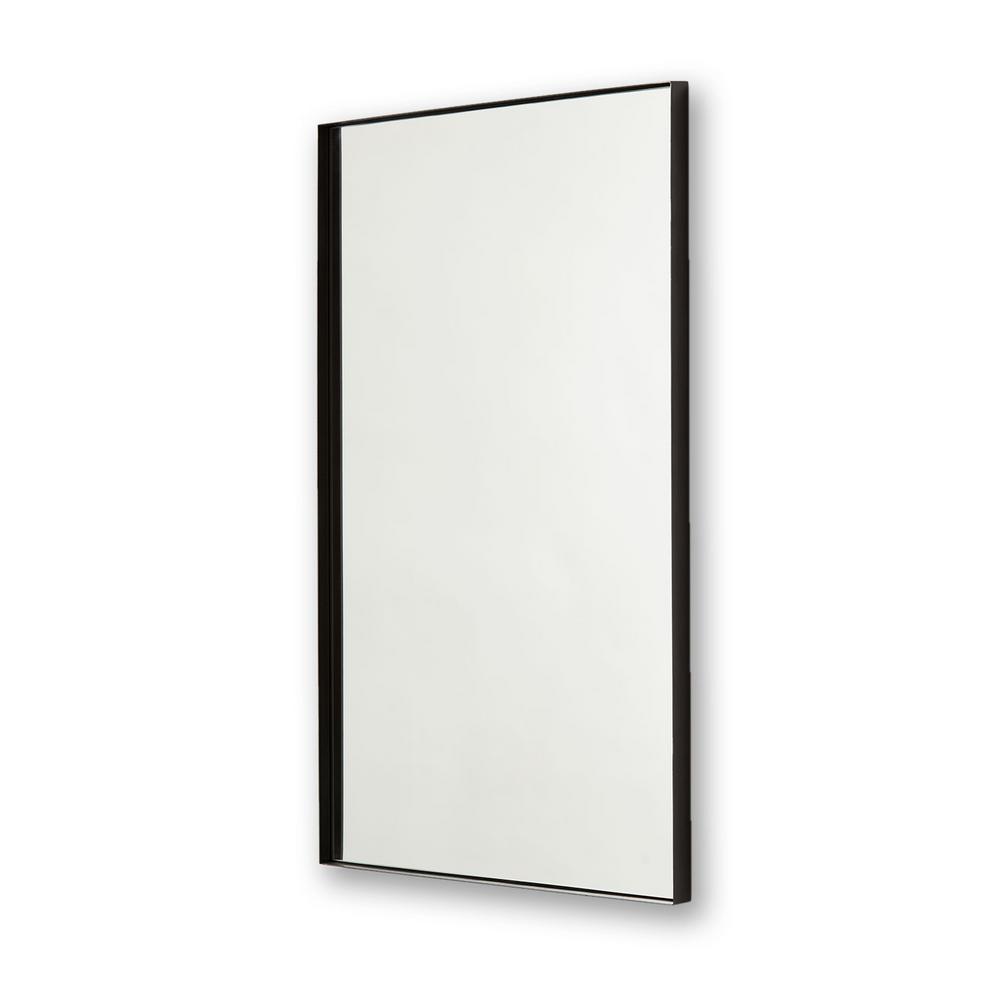 better bevel 30 in. x 40 in. Metal Framed Rectangle Single Mirror in Satin Black20009 The