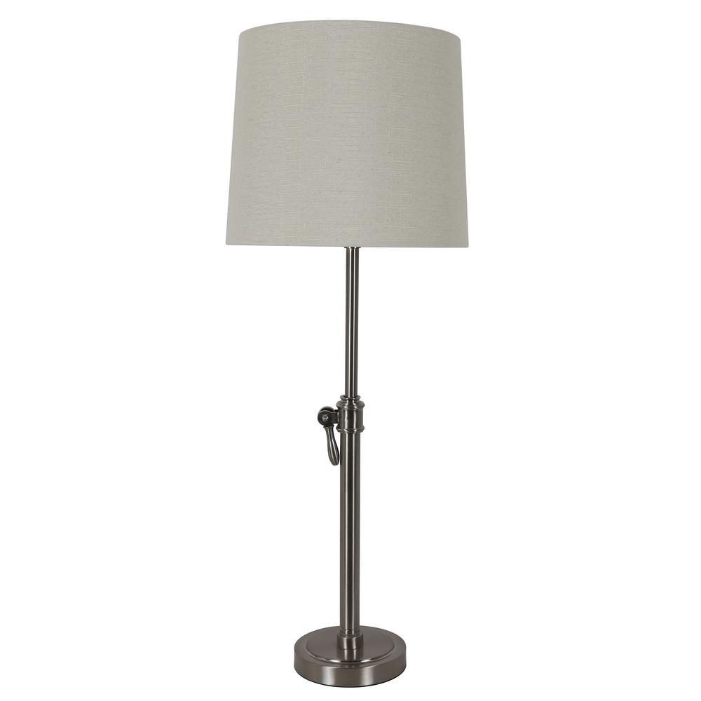 Decor Therapy Henry 32 In Adjule Brushed Steel Table Lamp With Shade Decor Therapy Henry 32 In Adjule Brushed Steel Table Lamp With Shade