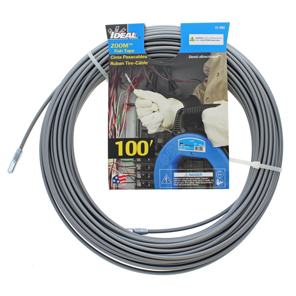 Ideal 3/16 in. x 100 ft. Zoom Fish Tape Replacement, w/Eyelet31093