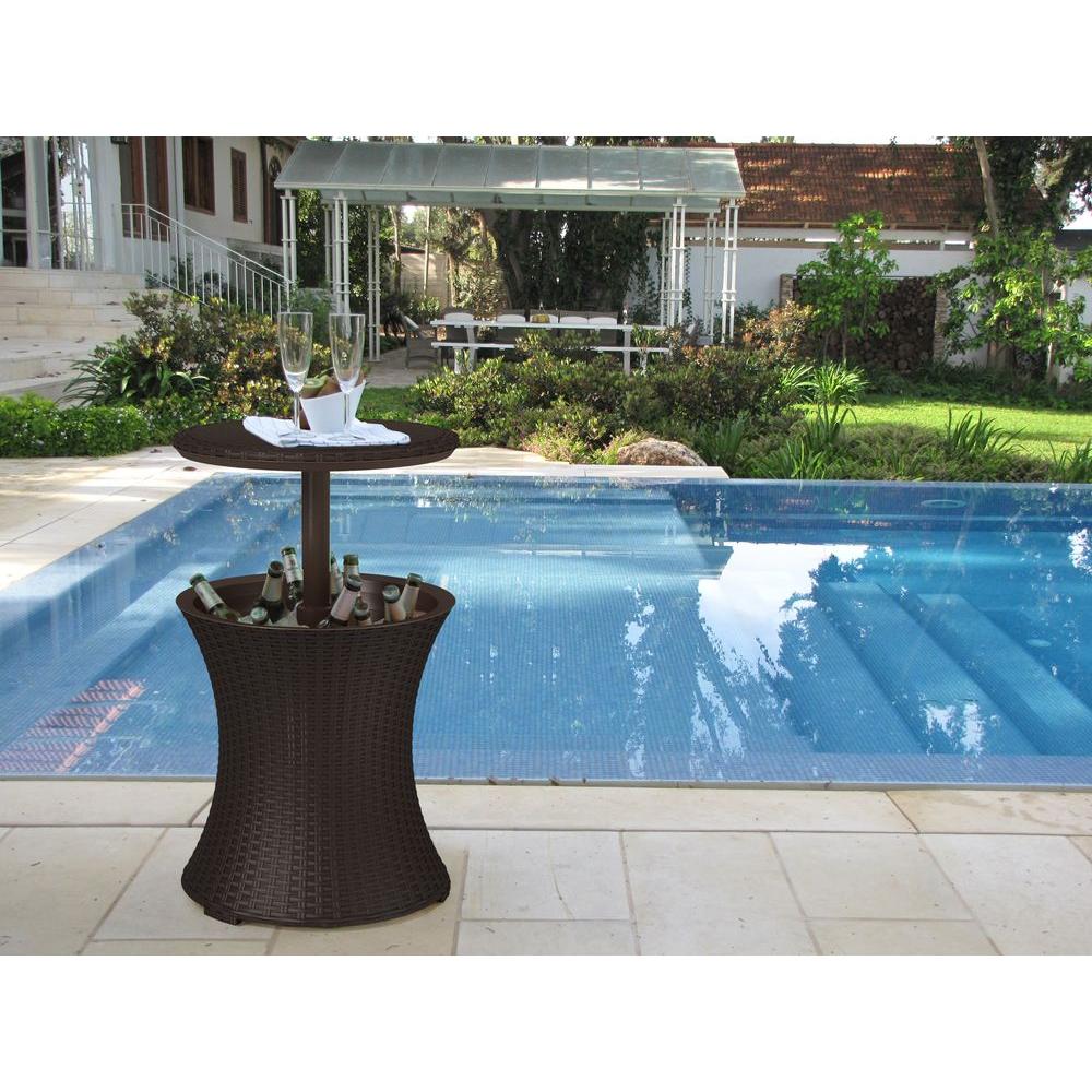 Keter Cool Bar 7 5 Gal Resin Rattan Drink Cooler Patio Table 218305 The Home Depot - Keter Outdoor Patio Table Cooler Keter Cool Bar 7 5 Gal Resin Rattan Drink Cooler Patio Table 218305 The Home Depot - Keter Outdoor Patio Table Cooler